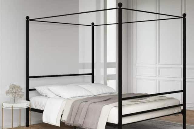 Queen-Size Canopy Bed, Just $95 at Walmart — Save 45% card image