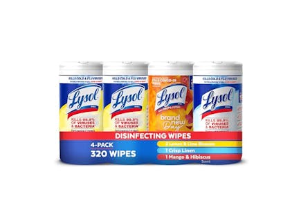 4 Lysol Disinfecting Wipes 4-Packs