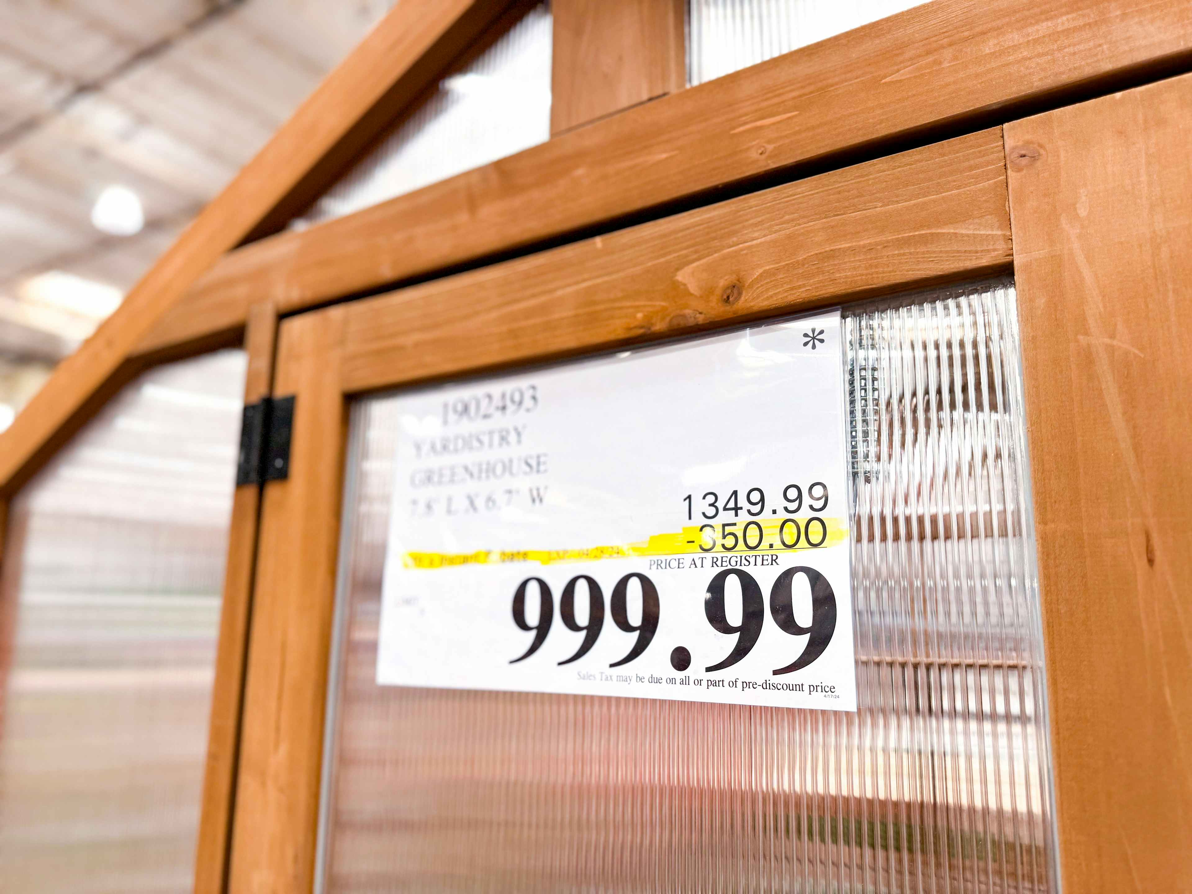 costco yardistry greenhouse price tag