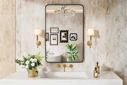 Metal Framed Bathroom Mirror B0DXPM6HJS