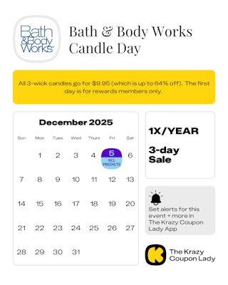 Bath & Body Works Candle Day 2025 date