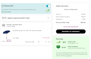 kohls pickup perk