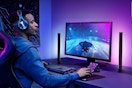 a man using led light bars while gaming