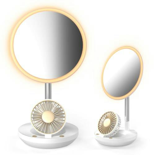 3-in-1 LED Makeup Mirror with Fan