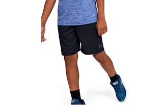 boy wearing under armour shorts