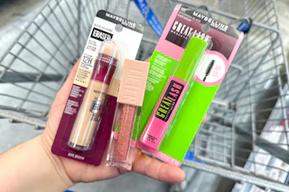 Maybelline concealer, lip gloss, and mascara