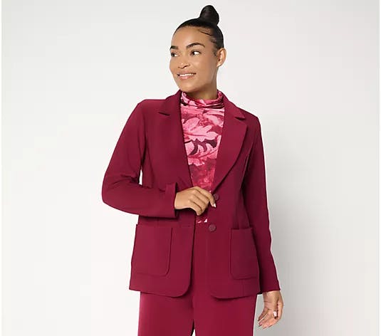 Brushed Back LK Fusion Notch Collar Blazer