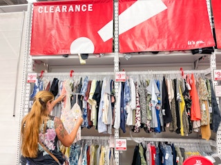 woman standing in clearance area in old navy