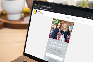 Someone signing up for the KCL email newsletter on a laptop