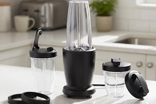 lifestyle image of a blender set on a kitchen counter