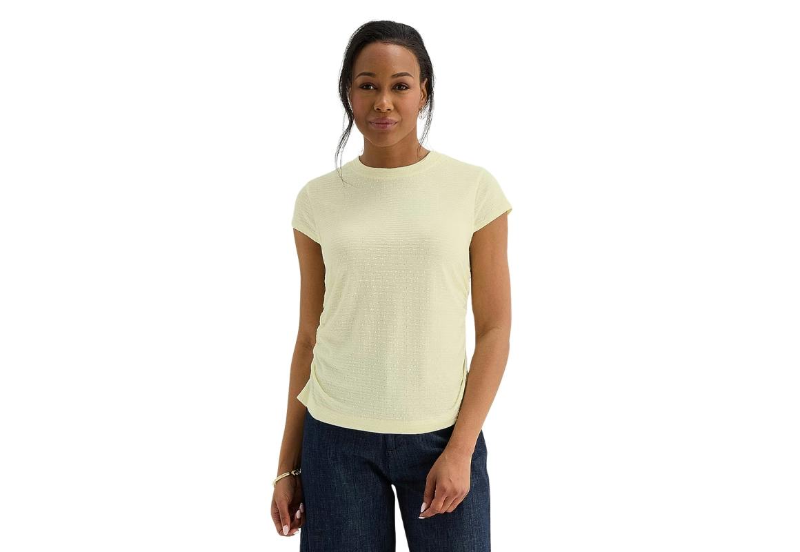 Women's Ruched Crew Neck Blouse