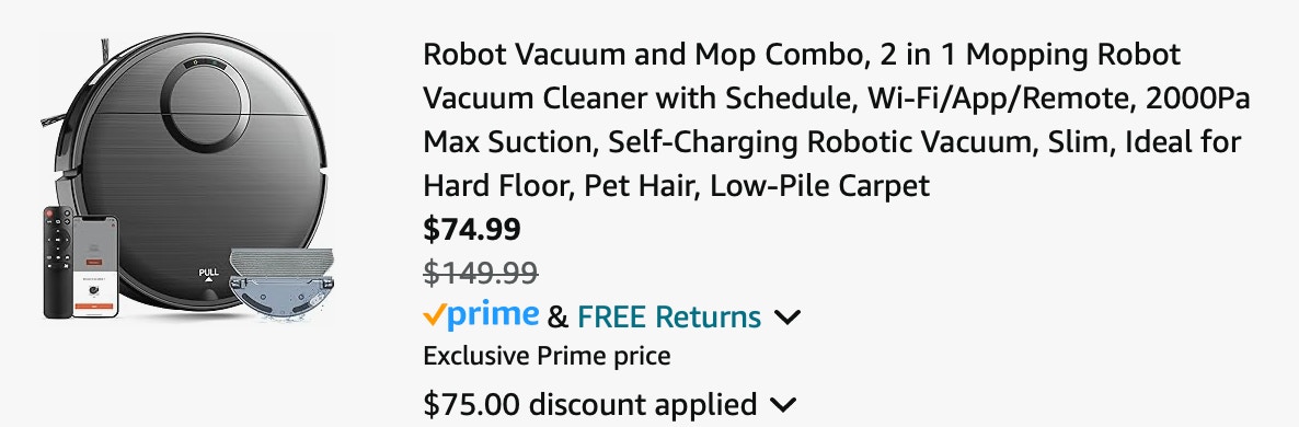 Mamnv Robo Vac Mop Amazon Receipt