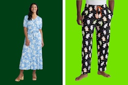 women's dress and men's halloween pajama pants