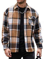 Men's Flannel Plaid Shirt Jacket