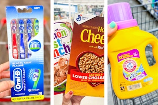 collage with oral-b, general mills, and arm & hammer