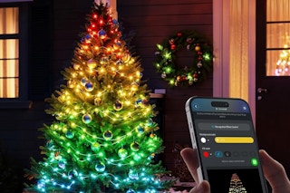 a person controlling govee string lights