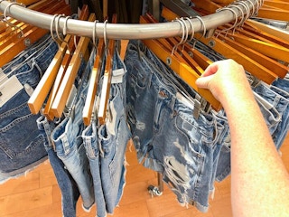 shorts on hangers