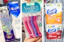 collage with crest, scott, and venus products