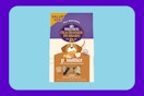 bag of dog treats on blue KCL template