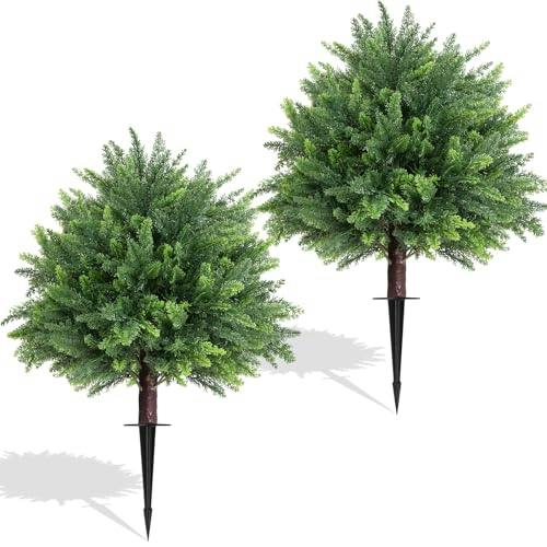 Artificial Cedar Topiary Trees