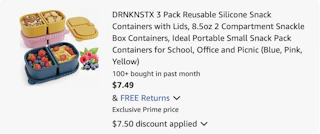 snack containers Amazon receipt