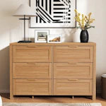 Wooden 6 Drawer Double Dresser