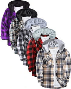 Men's Flannel Hoodie 5-Pack
