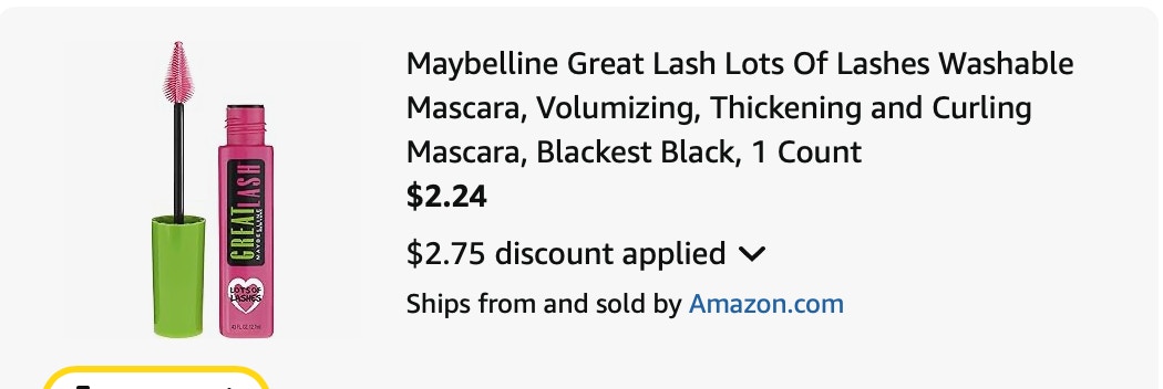 Mascara Amazon receipt