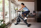 person riding a ProForm exercise bike
