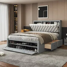 Queen Platform Bed with Storage