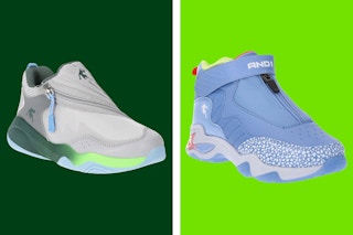 Two pairs of AND1 kids' sneakers (zip-up basketball styles)