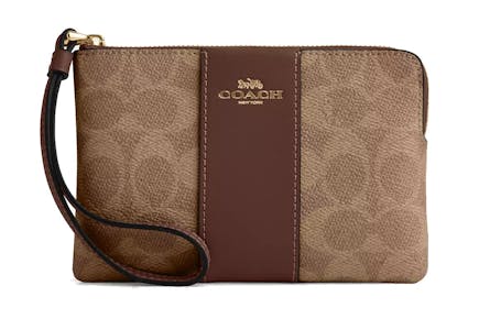 Coach Corner Zip Wristlet