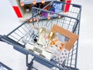 spring home clearance in a walgreens shopping cart
