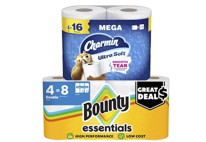 2 Bounty + 2 Charmin Products