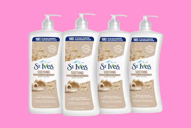 St. Ives Body Lotion: Get 4 Bottles for $11.42 on Amazon (Reg. $25) card image