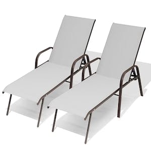 Patio Chaise Lounge Chair Set