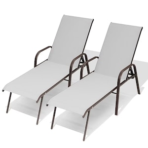 Patio Chaise Lounge Chair Set
