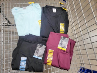 2 tees and 2 leggings in a cart