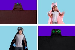 Your Zone Kids Glow in the Dark Hooded Throws: Unicorn & Gamer