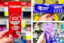 colgate, crest, skintimate in 3-photo collage