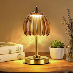 Cordless Glass Flower Table Lamp
