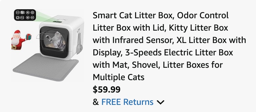 litter box Amazon receipt