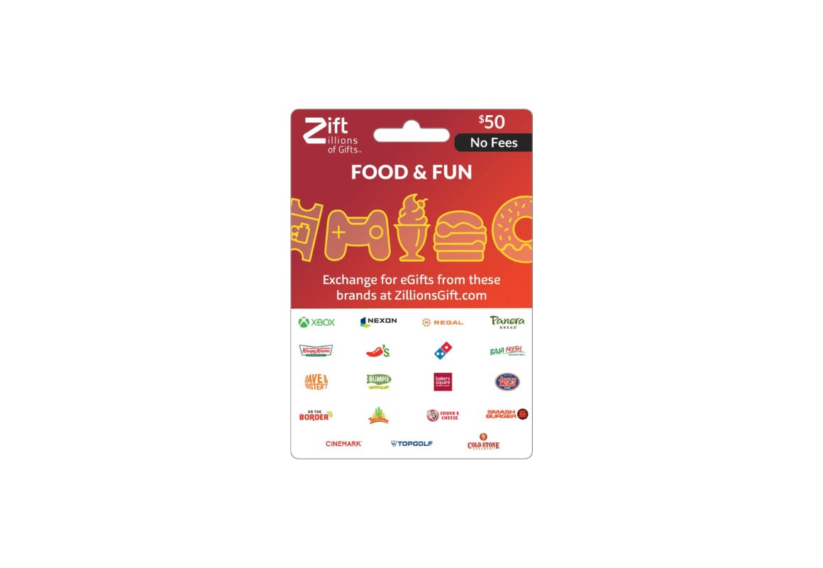 Zift Zillions Food & Fun Dining $50 Gift Card