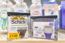 schick hydro and intuition razor refills on a shelf