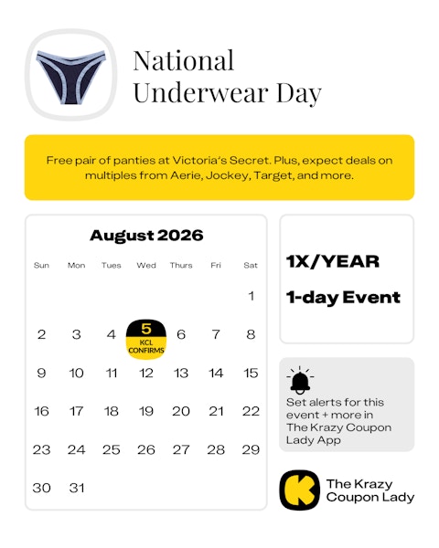 National Underwear Day Sales