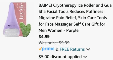 Cryotherapy Ice Roller and Gua Sha Facial Tools 