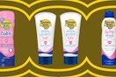 banana boat baby sunscreen on a yellow grid