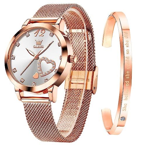 Rose Gold Watch & Bracelet Set