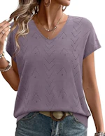 Women's V-Neck Short Sleeve Sweater