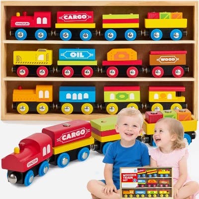 Wooden Toy Train Set